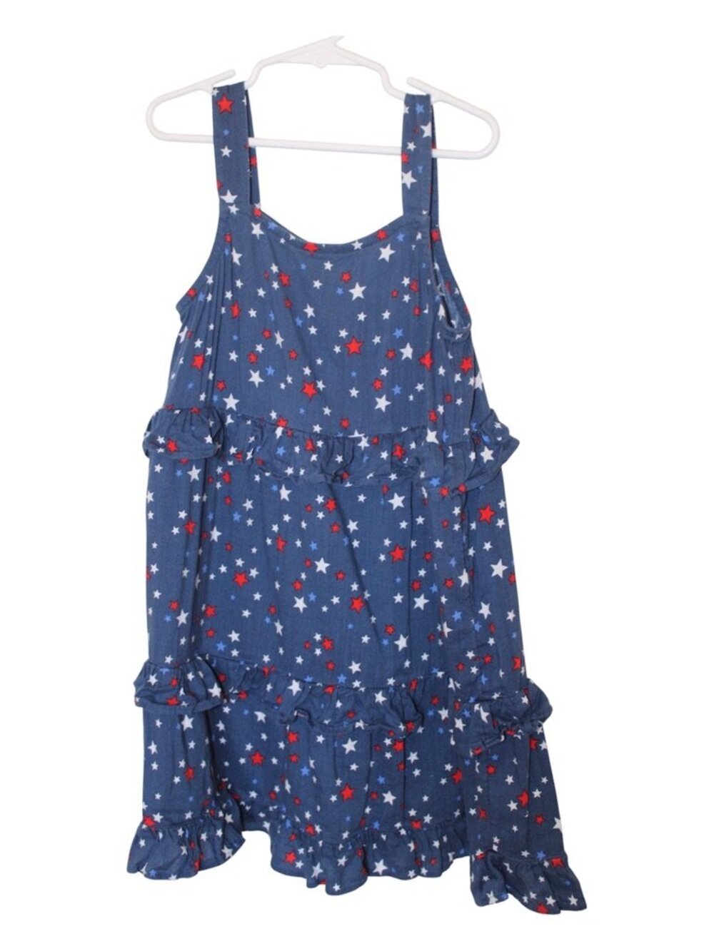 Girl's Red White and Blue Star Tiered dress